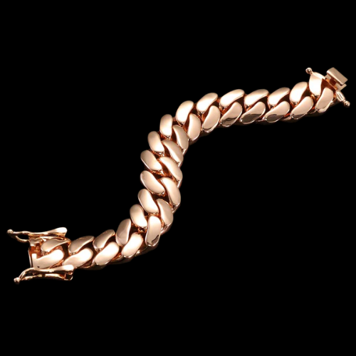 14K Rose Gold-Plated Cuban link Chain