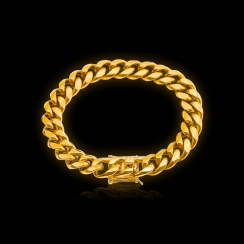 Gold-Plated Cuban Link Necklace & Bracelet Set