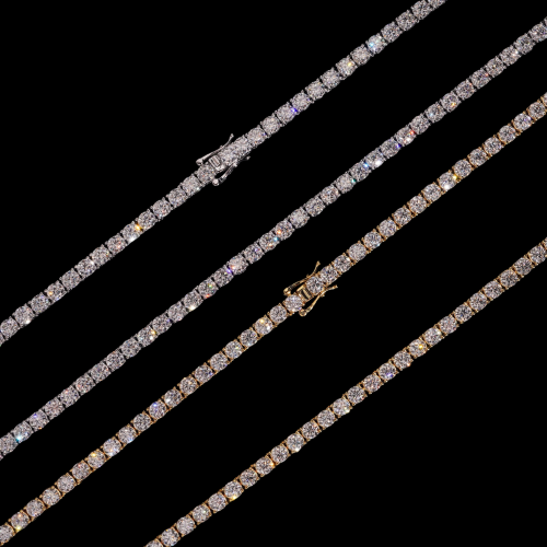 Moissanite Tennis Chain Necklace, 925 Sterling Silver