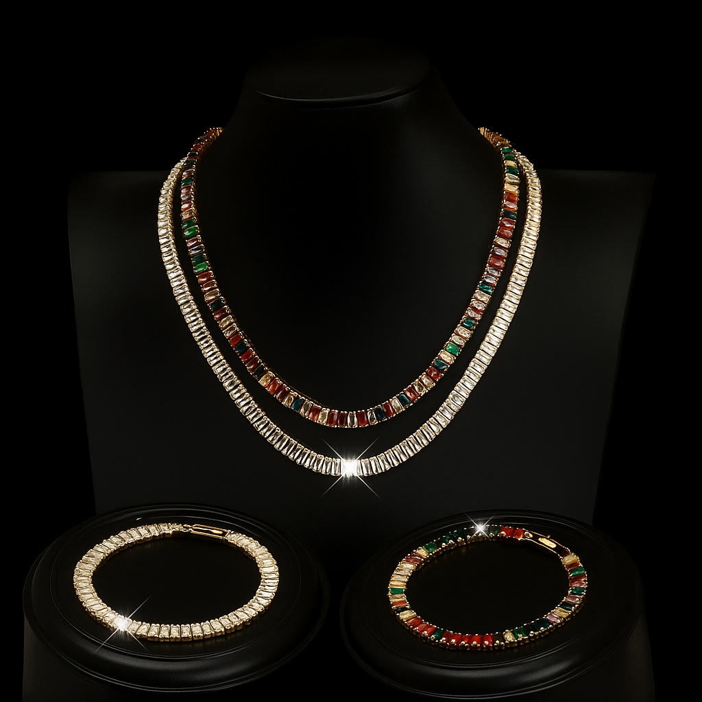 Prism Tennis Necklace & Bracelet Set