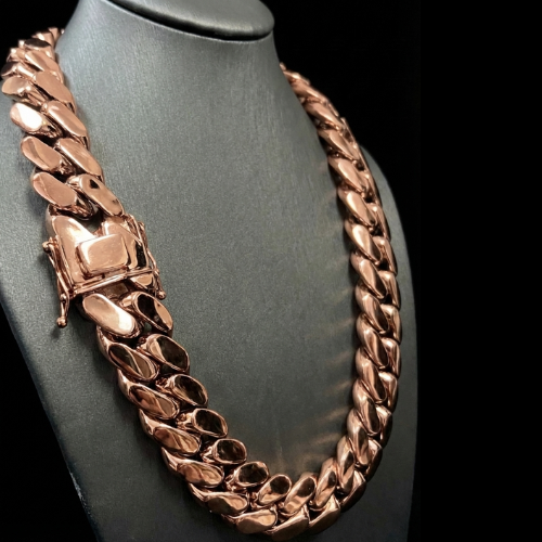 22MM Rose Gold-Plated Cuban link Chain