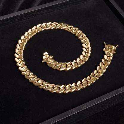 18K Gold Plated Miami Cuban Link Chain, Gold or Silver, 10mm to 22mm