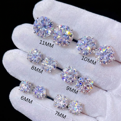 925 GRA Certified Stud Moissanite Earrings