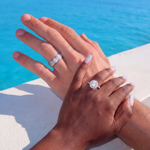 His and Hers Moissanite Ring Set