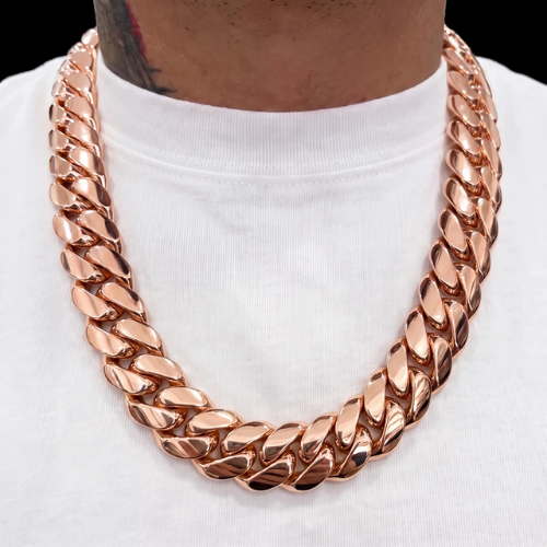 18K Rose Gold Plated Cuban Link Chain