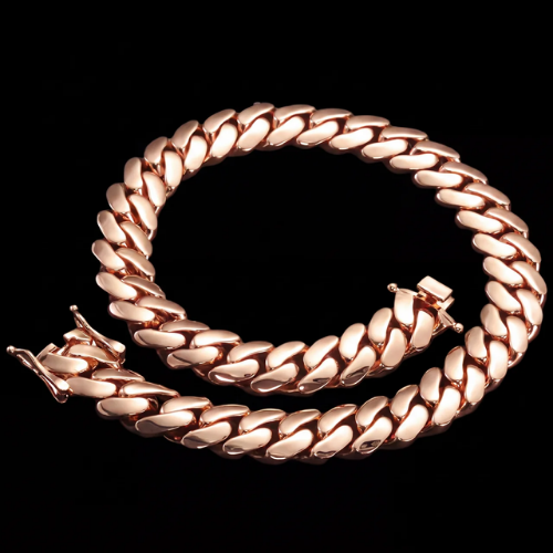 18K Rose Gold Plated Cuban Link Chain