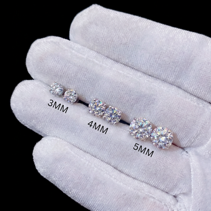 925 GRA Certified Stud Moissanite Earrings