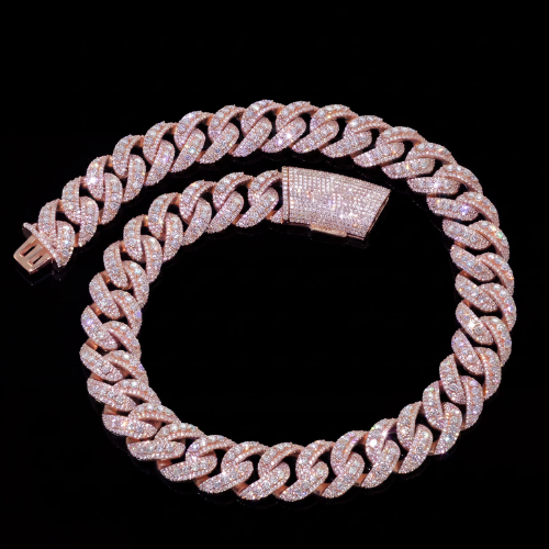 22MM Iced Out Rose Gold Cuban Link [MADE TO ORDER]