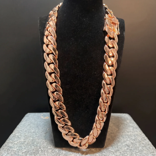 22MM Rose Gold-Plated Cuban link Chain