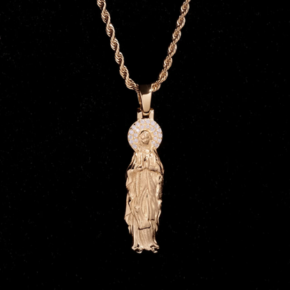 VVS1 Moissanite Our Lady Pendant, 925 Silver, GRA Certified