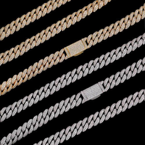10MM Iced Out Miami Cuban Link | Simulated Diamonds, 18K Gold Plated