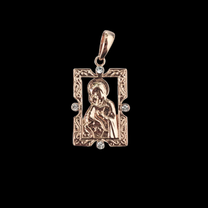 Rose Gold Virgin Mary Necklace