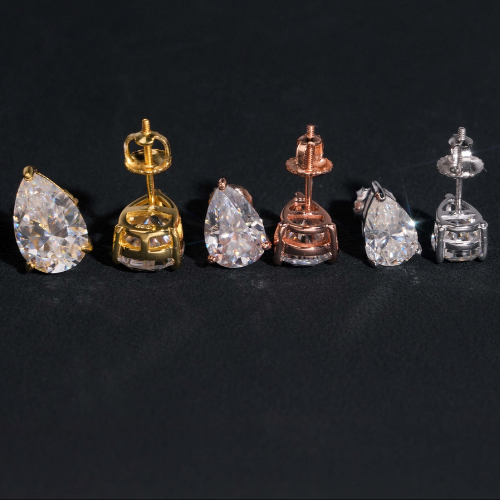 Pear Cut Moissanite Stud Earrings That Sparkle Like Diamonds, 925 Sterling Silver, 0.5ct 1ct or 2ct, Gold or Silver, Gift for Her