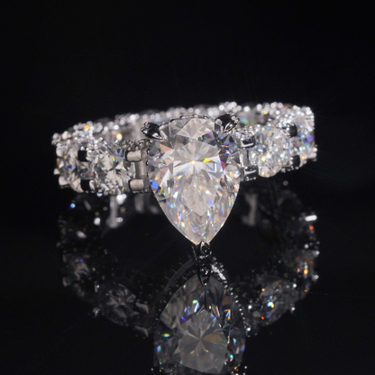 5ct Pear Cut Moissanite Wedding Ring
