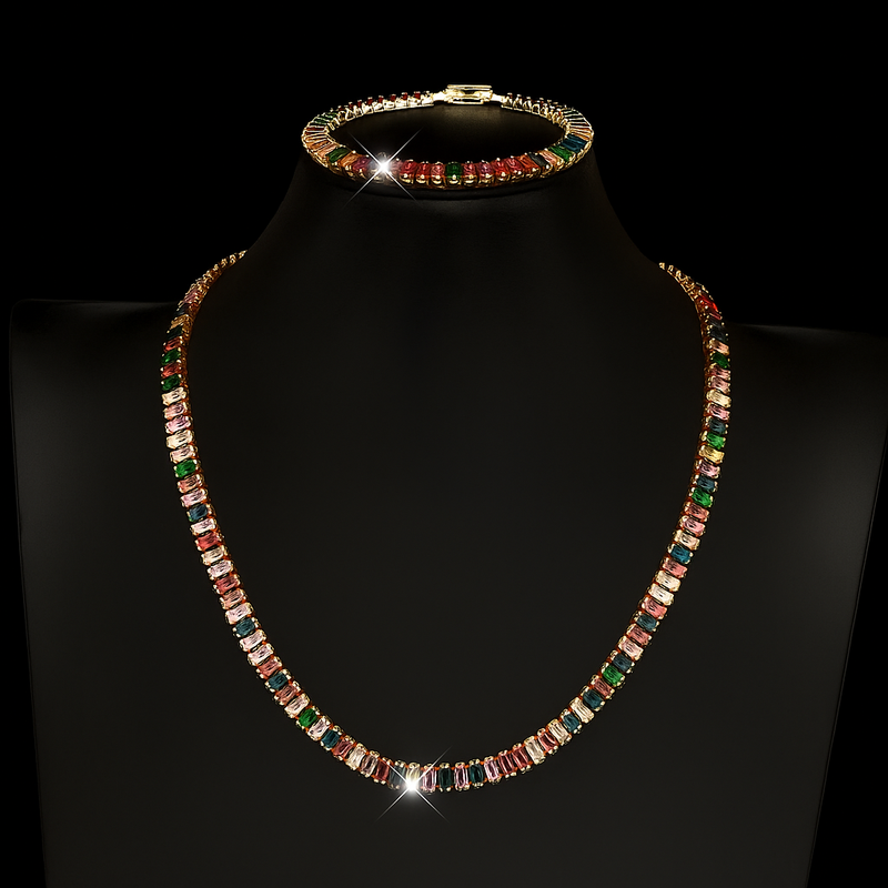 Prism Tennis Necklace & Bracelet Set