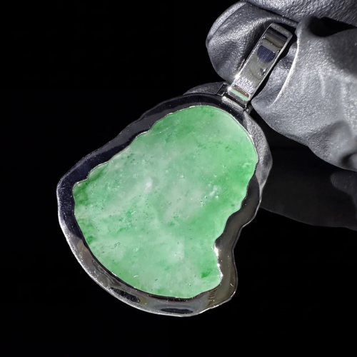 Iced Out Green Jade Jesus Piece Pendant 925 Sterling Silver