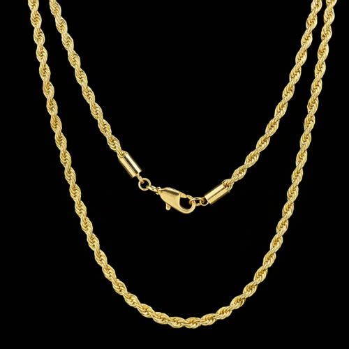 18k Gold-Plated Rope Chain Necklace