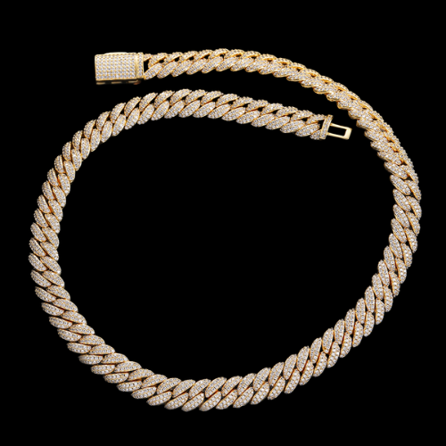 10MM Iced Out Miami Cuban Link | Simulated Diamonds, 18K Gold Plated