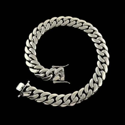 18k White Gold-Plated Cuban Link