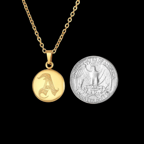 Gold Plated initial Necklace A-Z
