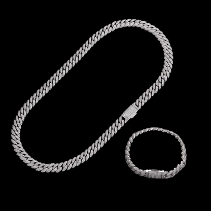 10MM Iced Out Miami Cuban Link | Simulated Diamonds, 18K Gold Plated