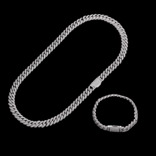 10MM Iced Out Miami Cuban Link | Simulated Diamonds, 18K Gold Plated