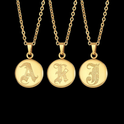 Gold Plated initial Necklace A-Z