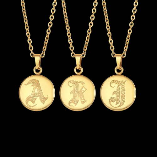 Gold Plated initial Necklace A-Z