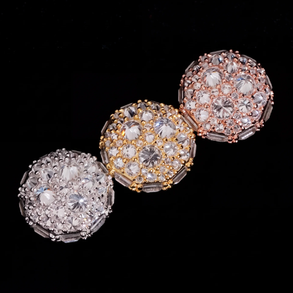 Reverse Iced Mosaic Stud Earrings | 18K Gold Plated Simulated Diamonds