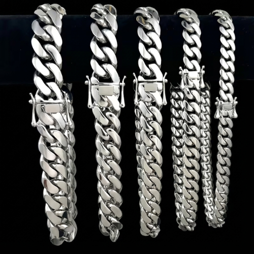 18k White Gold-Plated Cuban Link