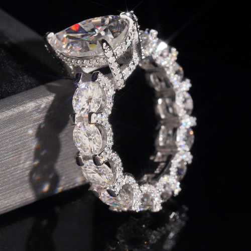 5ct Pear Cut Moissanite Wedding Ring