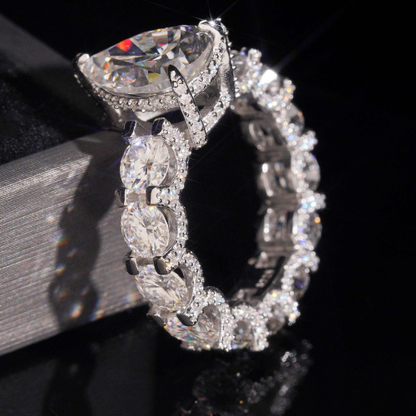 5ct Pear Cut Moissanite Wedding Ring