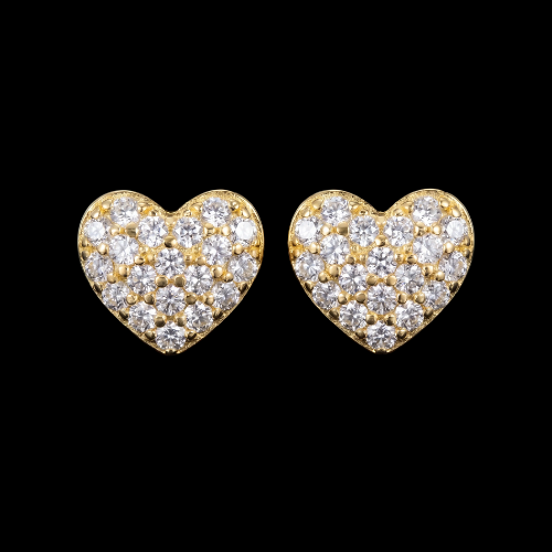 Iced Out Heart Cluster Stud Earrings | 10mm 925 Sterling Silver