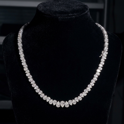 Pear Cut Moissanite Tennis Chain, VVS1 D Color, 925 Silver