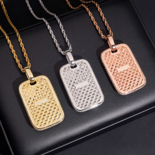 PEACE OFFERING MOISSANITE DOG TAG PENDANT, 925 STERLING SILVER