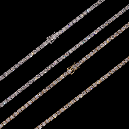 Moissanite Tennis Chain Necklace, 925 Sterling Silver