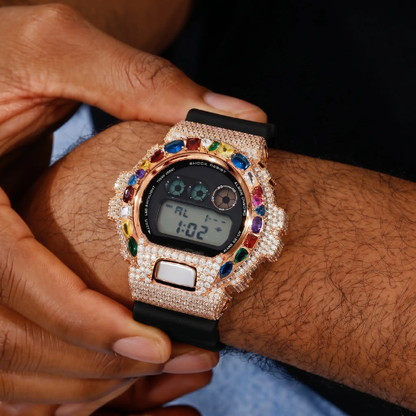 Iced Out Gemstone Watch Case for G-Shock DW6900