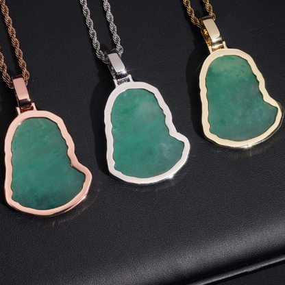 Iced Out Green Jade Jesus Piece Pendant 925 Sterling Silver