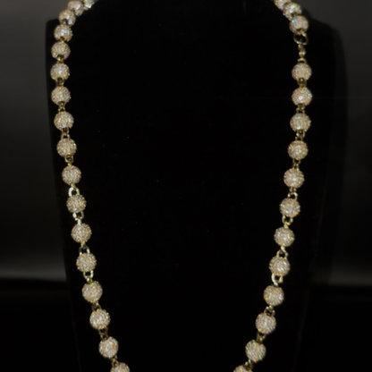 8MM Iced Out Bead Chain - Micro Pave Simulated Diamond Ball Chain