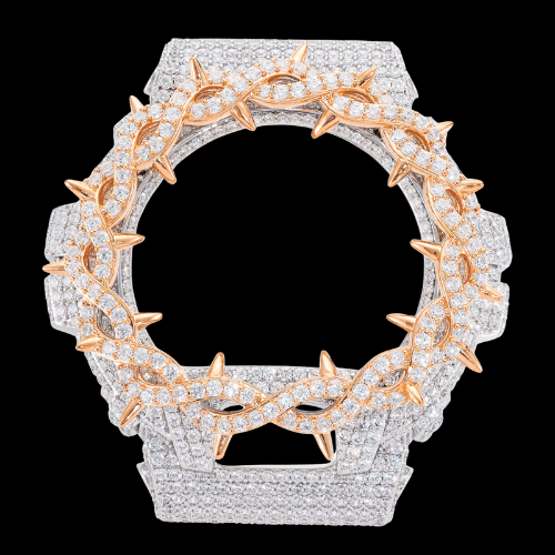 Iced Out 2 Tone Thorns Watch Case for G-Shock DW6900