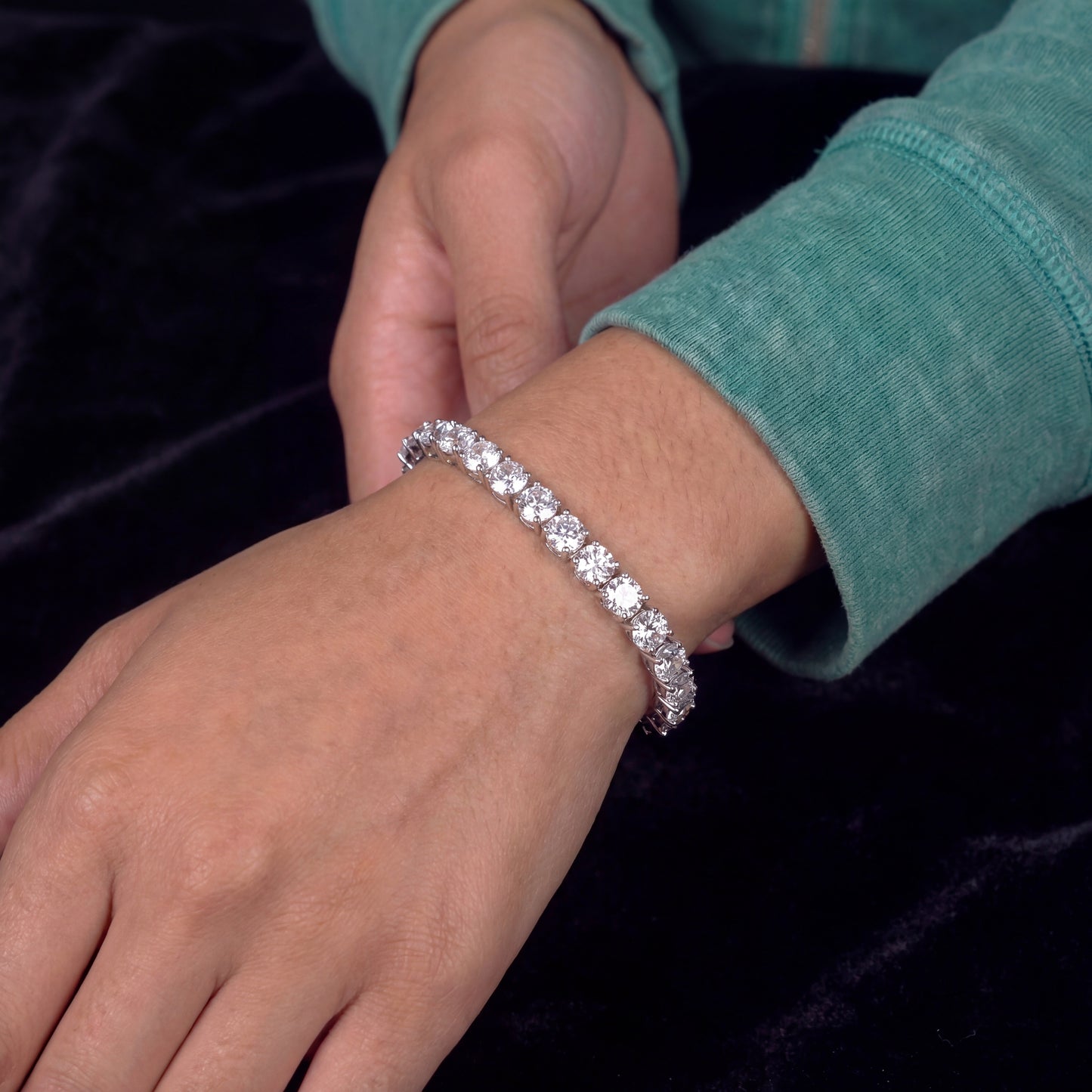 5MM VVS1 Silver Plated Tennis Set