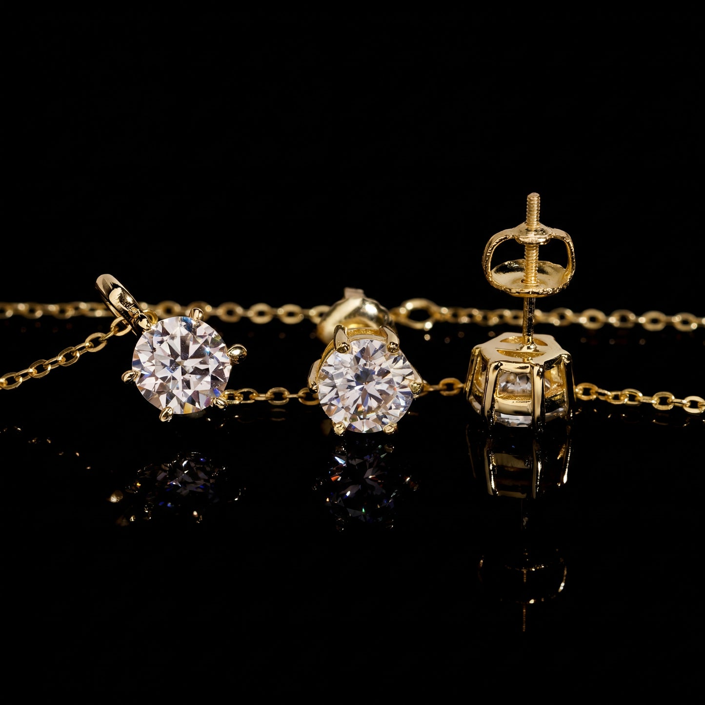 6.5MM Brilliant Cut Moissanite Fine Jewelry Set