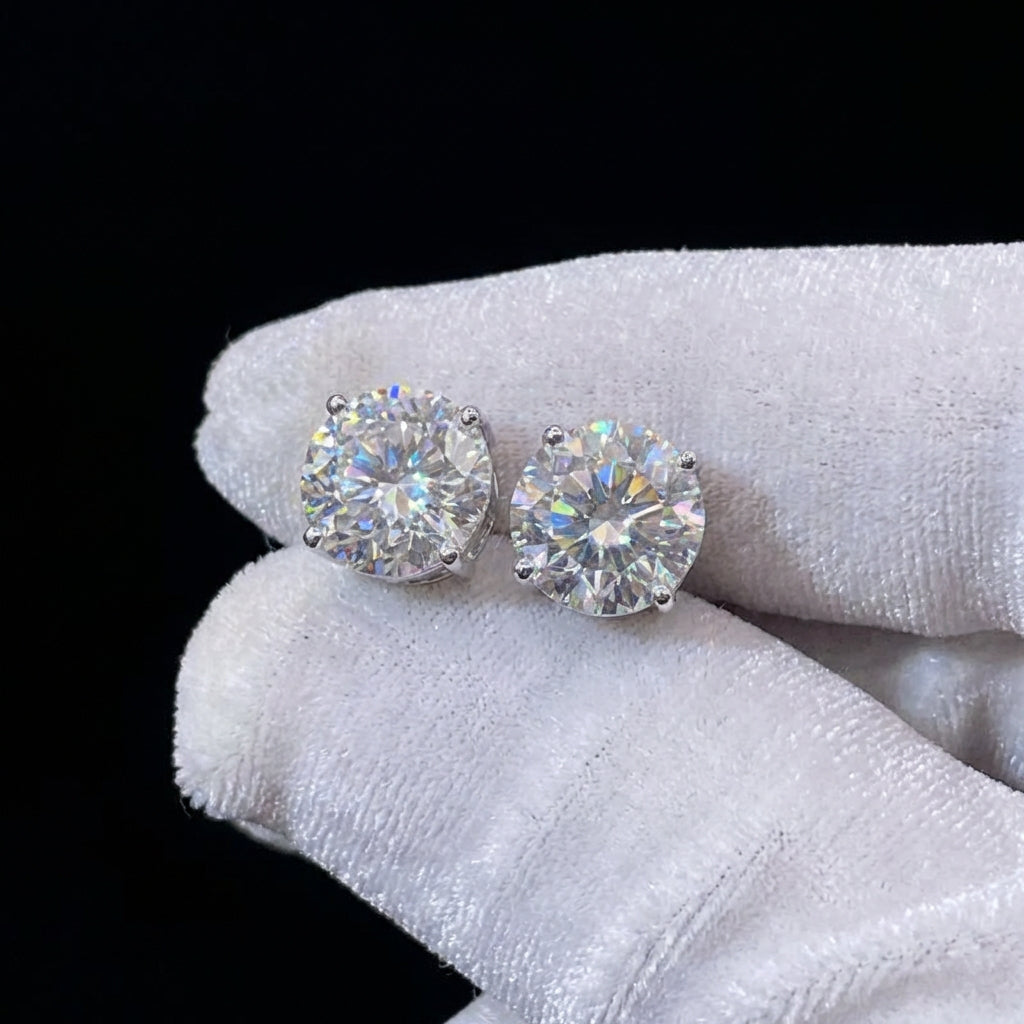 925 GRA Certified Stud Moissanite Earrings