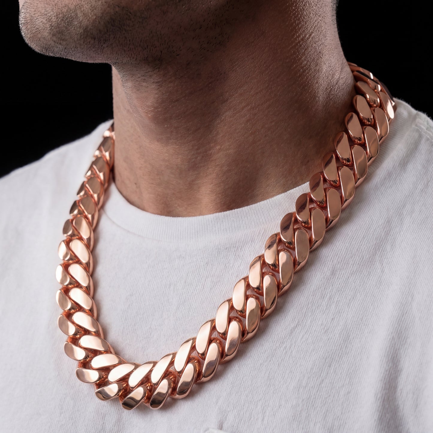 22MM Rose Gold-Plated Cuban link Chain