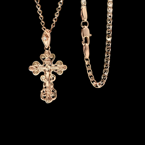 Rose Gold Cross Pendant Necklace