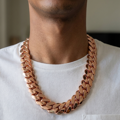 18k Rose Gold-Plated Cubanlink Chain