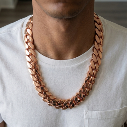 18k Rose Gold-Plated Cubanlink Chain
