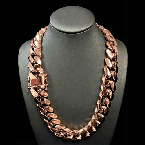 18k Rose Gold-Plated Cubanlink Chain