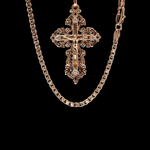 Rose Gold Cross Pendant Necklace