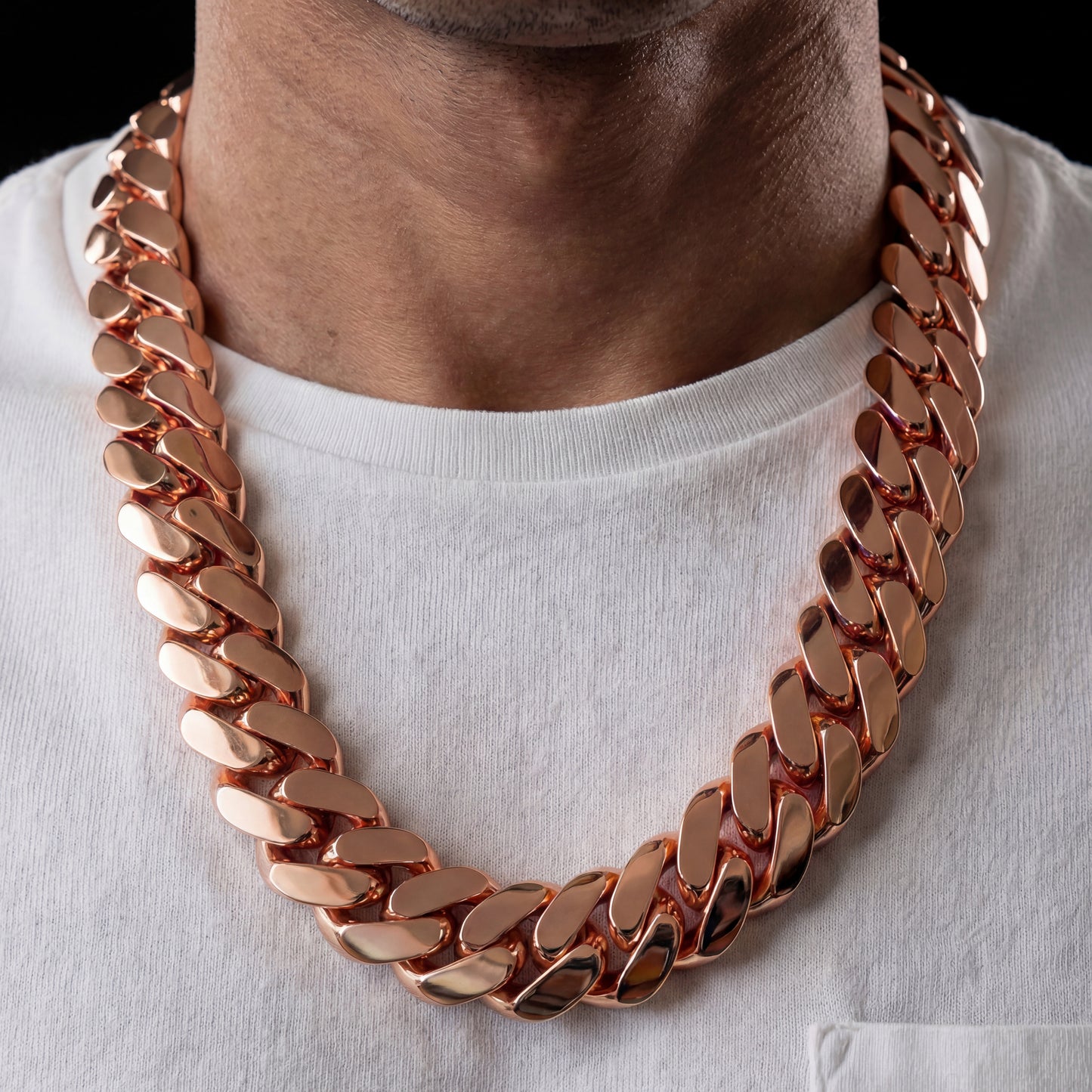 22MM Rose Gold-Plated Cuban link Chain